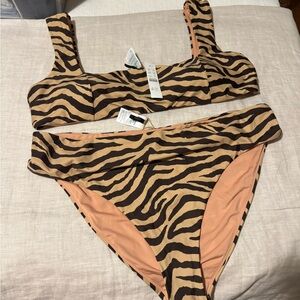 Zebra Print Bikini j crew. NWT